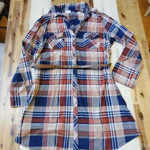 Ultra Flirt Dresses & Skirts - Plus size plaid dress or tunic